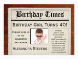 Personalized 40th Birthday Invitations Personalized Photo 40th Birthday Party Newspaper 5 Quot X 7