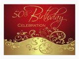 Personalized 50th Birthday Invitations Personalized Red Gold 50th Birthday Invitations Zazzle Ca