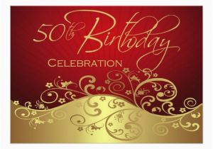 Personalized 50th Birthday Invitations Personalized Red Gold 50th Birthday Invitations Zazzle Ca