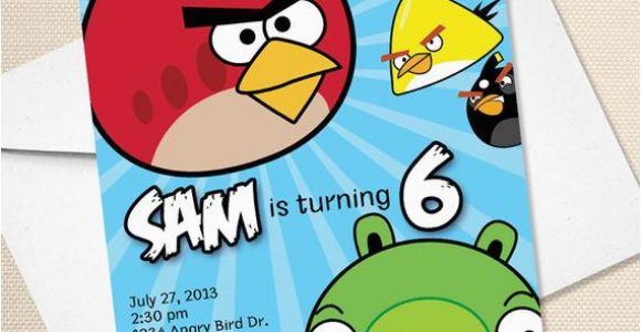 Personalized Angry Birds Birthday Invitations Custom Angry Birds Birthday Invitation Digital File