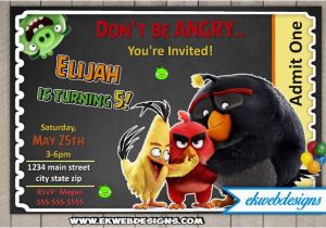 Personalized Angry Birds Birthday Invitations Custom Angry Birds Movie Birthday Invitations