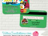 Personalized Angry Birds Birthday Invitations Personalized Angry Birds Birthday Credit Card Invitations