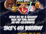 Personalized Angry Birds Birthday Invitations Printable Personalized Angry Birds Star Wars Birthday Party