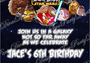 Personalized Angry Birds Birthday Invitations Printable Personalized Angry Birds Star Wars Birthday Party