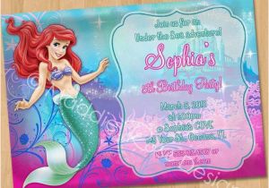 Personalized Ariel Birthday Invitations Ariel Invitation Little Mermaid Invitation Ariel