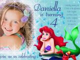 Personalized Ariel Birthday Invitations Ariel Under the Sea Photo Birthday Party Invitation with