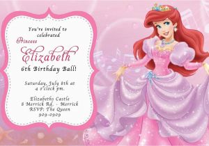 Personalized Ariel Birthday Invitations Custom Photo Invitations the Little Mermaid Ariel Birthday