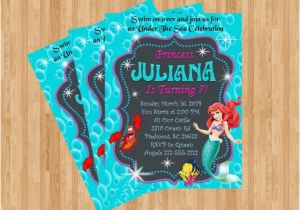 Personalized Ariel Birthday Invitations Items Similar to Little Mermaid Birthday Invitation
