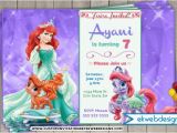 Personalized Ariel Birthday Invitations Little Mermaid Ariel Palace Pets Birthday Invitations