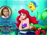 Personalized Ariel Birthday Invitations Little Mermaid Birthday Invitations Photo Invitations