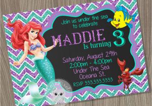 Personalized Ariel Birthday Invitations Little Mermaid Invitation Ariel Invitation Disney Little