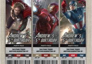 Personalized Avengers Birthday Party Invitations Personalized Avengers Birthday Ticket Invitation Card