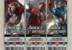 Personalized Avengers Birthday Party Invitations Personalized Avengers Birthday Ticket Invitation Card
