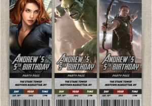 Personalized Avengers Birthday Party Invitations Personalized Avengers Birthday Ticket Invitation Card