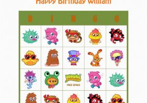 Personalized Birthday Bingo Cards Moshi Monsters Personalized Birthday Party Game Activity