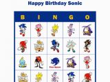 Personalized Birthday Bingo Cards sonic the Hedgehog Personalized Birthday Party Game Bingo