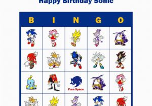 Personalized Birthday Bingo Cards sonic the Hedgehog Personalized Birthday Party Game Bingo