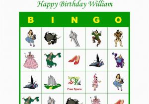 Personalized Birthday Bingo Cards Wizard Of Oz Personalized Birthday Party Game Bingo Cards