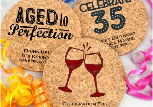 Personalized Birthday Decorations Adults Custom Cork Coasters