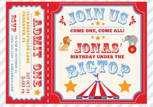 Personalized Birthday Invitations Free Circus Birthday Invitation Printable Custom Invitation with