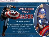 Personalized Captain America Birthday Invitations Captain America Birthday Invitation by asapinvites On Etsy