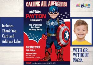 Personalized Captain America Birthday Invitations Captain America Birthday Invitation Captain America is