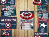 Personalized Captain America Birthday Invitations Captain America Birthday Invitations