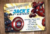 Personalized Captain America Birthday Invitations Captain America Civil War Party Invitation Personalized