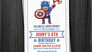 Personalized Captain America Birthday Invitations Captain America Custom Birthday Invitation by Phorestdesign