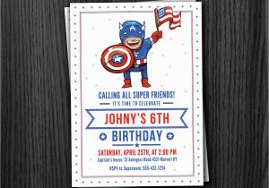 Personalized Captain America Birthday Invitations Captain America Custom Birthday Invitation by Phorestdesign