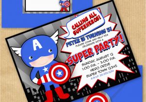 Personalized Captain America Birthday Invitations Captain America Inspired Invitation with by Yourprintableparty