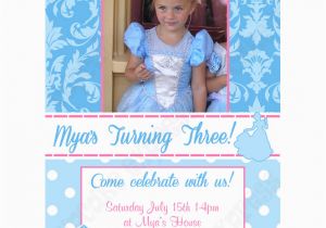 Personalized Cinderella Birthday Invitations Cinderella Inspired Printable Photo Invitation 4 Diy