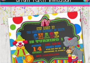 Personalized Circus Birthday Invitations Circus Birthday Invitation Carnival Birthday Invitation