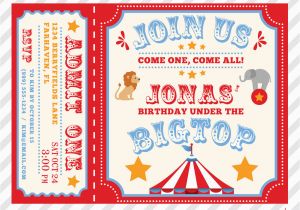 Personalized Circus Birthday Invitations Circus Birthday Invitation Printable Custom Invitation with