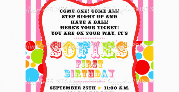 Personalized Circus Birthday Invitations Personalized Circus Birthday Invitations