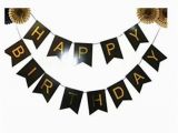 Personalized Happy Birthday Banner Walmart Black and Gold Foil Happy Birthday Bunting Banner Black