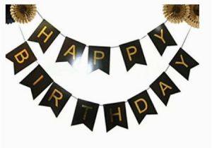 Personalized Happy Birthday Banner Walmart Black and Gold Foil Happy Birthday Bunting Banner Black