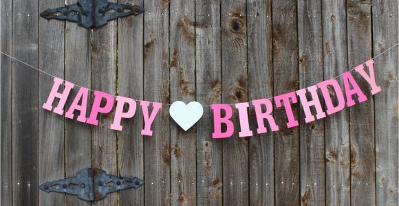 Personalized Happy Birthday Banners Happy Birthday Banner Personalized Birthday Banner Pink