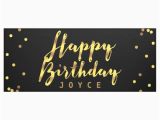 Personalized Happy Birthday Banners Personalized Happy Birthday Faux Gold Confetti Banner Zazzle