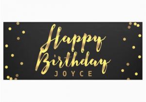 Personalized Happy Birthday Banners Personalized Happy Birthday Faux Gold Confetti Banner Zazzle