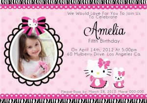 Personalized Hello Kitty Birthday Invitations Custom Hello Kitty Invitation