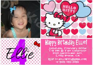 Personalized Hello Kitty Birthday Invitations Hello Kitty Birthday Party Personalized Invitation and