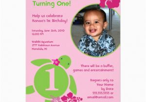 Personalized Invitation Card for Birthday Aloha Honu Custom Photo Card Birthday Invitation 5 Quot X 7