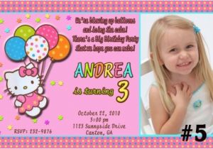 Personalized Invitation Card for Birthday Hello Kitty Personalized Birthday Invitations