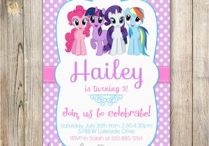 Personalized Invitation Card for Birthday My Little Pony Personalized Birthday Invitations