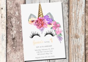 Personalized Invitation Card for Birthday Unicorn Birthday Personalized Invitation 1 Sided Birthday