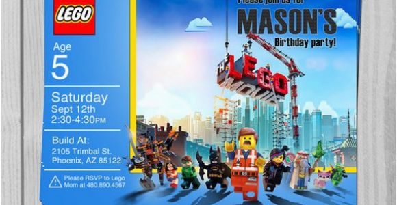 Personalized Lego Birthday Invitations Lego Movie Birthday Invitation Personalized by Blueprintables