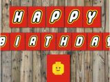 Personalized Lego Happy Birthday Banner Lego Birthday Banner Etsy