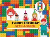 Personalized Lego Happy Birthday Banner Lego Party Happy Birthday Banner