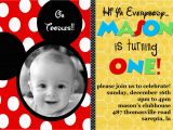 Personalized Mickey Mouse 1st Birthday Invitations Custom Birthday Invitations Ideas Bagvania Free